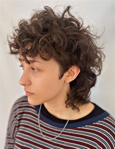 mullet curly hair|modern mullet for older women.